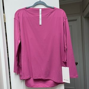 Lululemon "Back in Action," Long sleeve, Nulu ,Size 8,  Pink Lychee